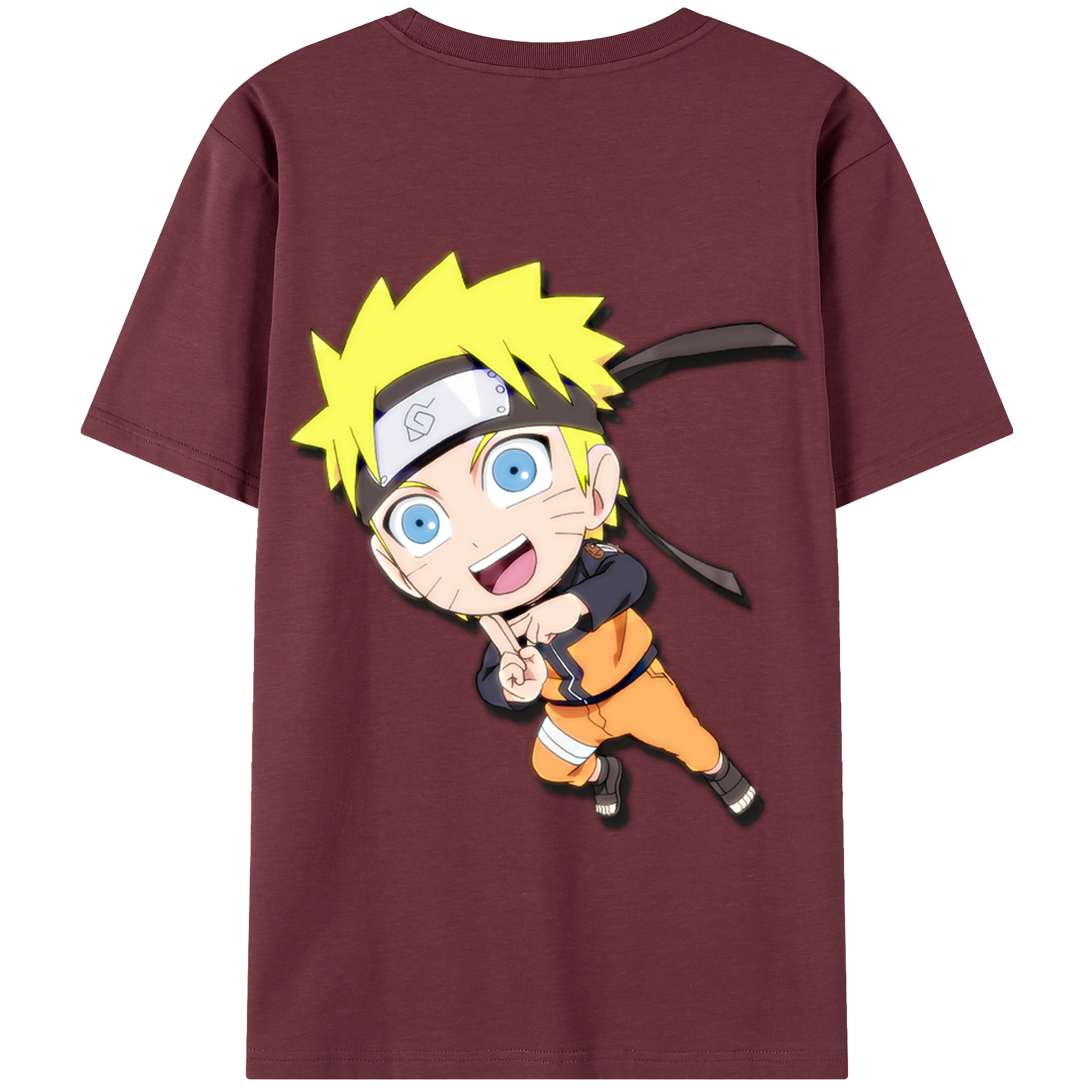 （画像用） NARUTO -ナルト- うずまき ナルト Uzumaki Naruto 綿100％半袖Tシャツ（背面プリント）